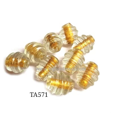 SILVER FOIL SMALL SIZE GLASS BEADS