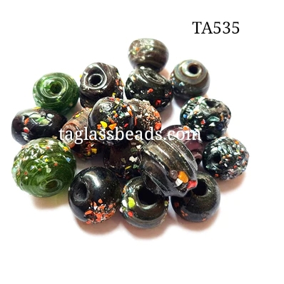 SILVER FOIL SMALL SIZE GLASS BEADS