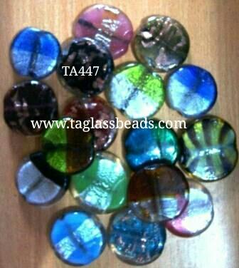 SILVER FOIL BIG SIZE HOLE BEADS TWO COLOR