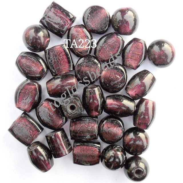 SILVER FOIL BIG SIZE HOLE BEADS