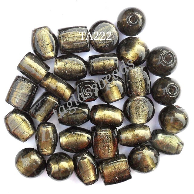 SILVER FOIL BIG SIZE HOLE BEADS