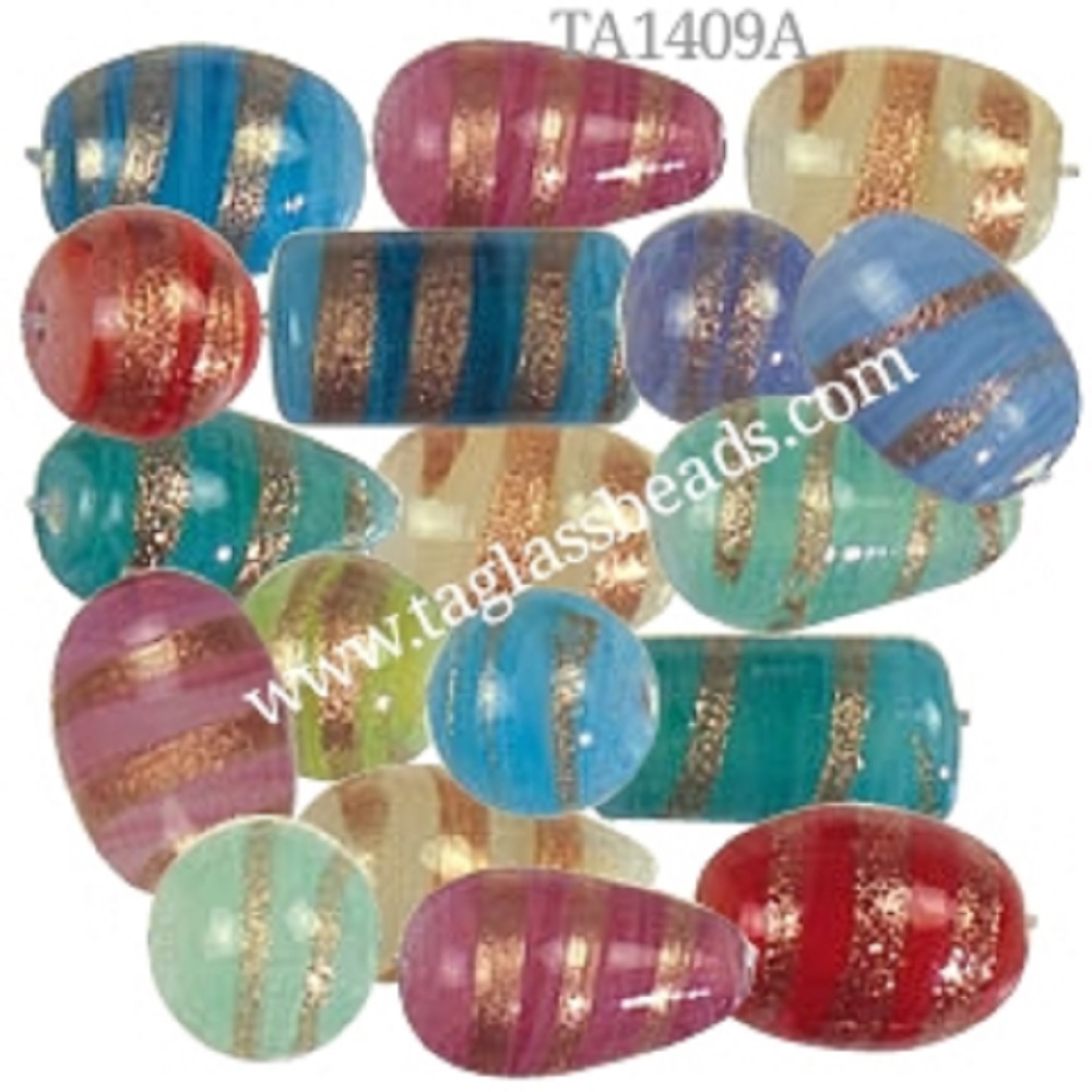 GOLD STONE GLASS BEADS