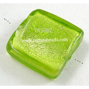 Handmade Square Lampwork Bead, 20x20mm,