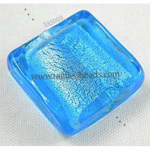 Handmade Square Lampwork Bead, 20x20mm,
