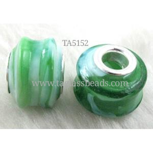 beads, lampwork glass, mixed color, 14mm dia, hole:5mm