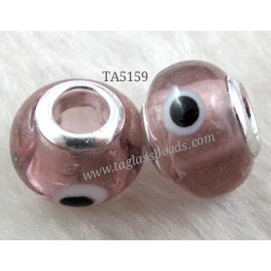 beads, lampwork glass, mixed color, 14mm dia, hole:5mm