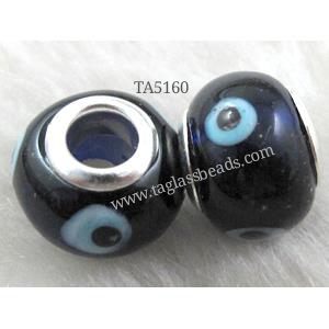 beads, lampwork glass, mixed color, 14mm dia, hole:5mm