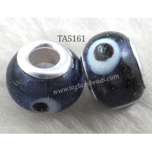 beads, lampwork glass, mixed color, 14mm dia, hole:5mm