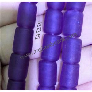 matte lampwork bead, tube, approx 10x14mm