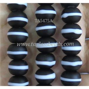 black lampwork Glass Rondelle Beads Matte, approx 10mm dia