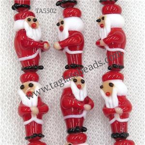 Lampwork glass beads, santa claus, approx 12-27mm