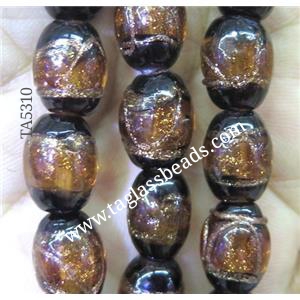 lampwork bead, barrel, approx 16x22mm