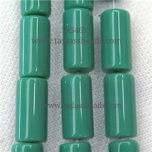 green Jadeite Glass tube beads, approx 10x20mm