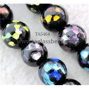 lampwork bead within silver foil, round, 20mm dia