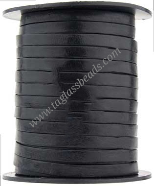 Leather Cord Flat - Plain Color  Size	3.0 mm to 8.0 mm