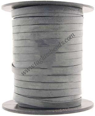 Leather Cord Flat - Plain Color  Size	3.0 mm to 8.0 mm