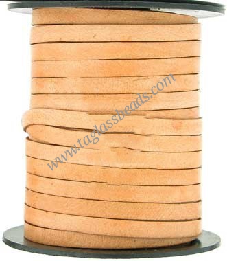 Leather Cord Flat - Plain Color  Size	3.0 mm to 8.0 mm