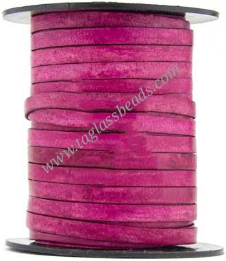 Leather Cord Flat - Plain Color  Size	3.0 mm to 8.0 mm