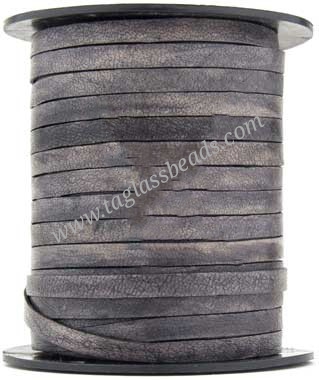 Leather Cord Flat - Plain Color  Size	3.0 mm to 8.0 mm
