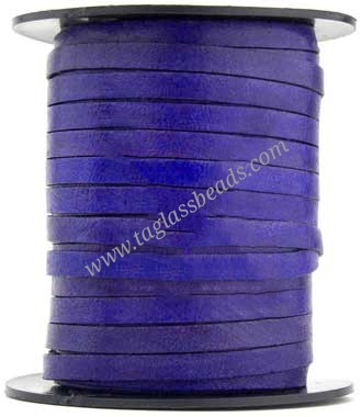 Leather Cord Flat - Plain Color  Size	3.0 mm to 8.0 mm