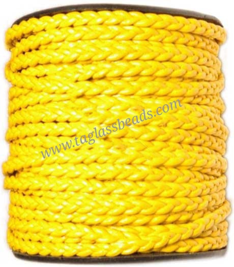 Leather Round Braided Cord Size 3 mm to 5.0 mm
