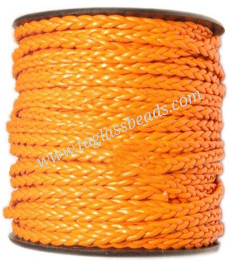 Leather Round Braided Cord Size 3 mm to 5.0 mm