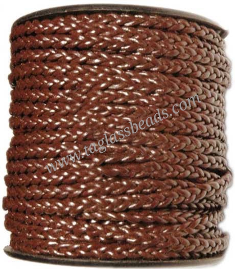 Leather Round Braided Cord Size 3 mm to 5.0 mm